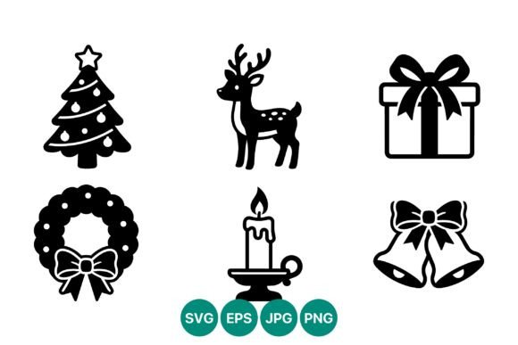 Black White Christmas Tree Reindeer: A Versatile Illustration for Content Creators