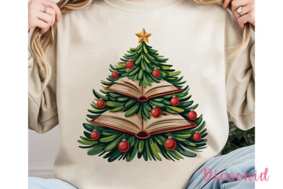 Bookish Christmas Tree PNG Clipart for Creative Marketplace Sellers