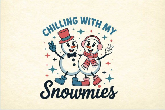 Chilling with My Snowmies Christmas: A Festive Graphic Design Asset for Content Creators