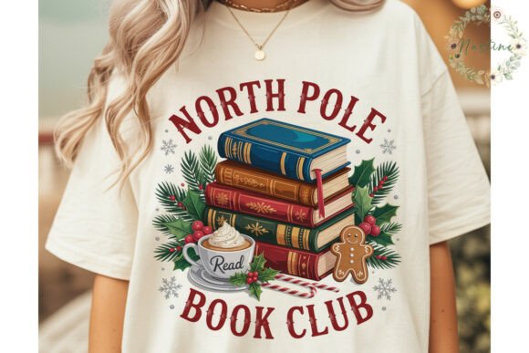 Christmas Book Club Sublimation Design: A Festive Illustration for Creative Projects