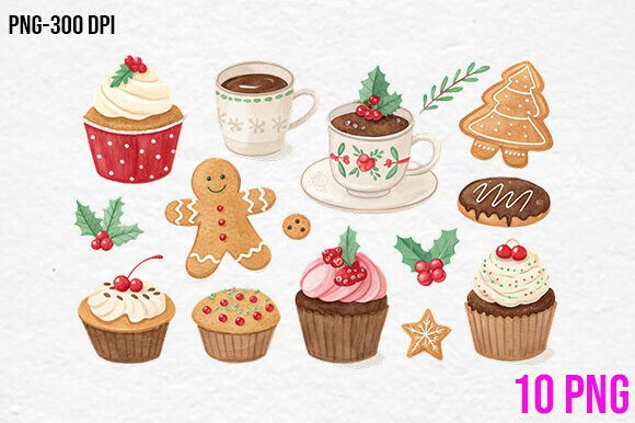 Christmas Dessert Set Clipart PNG: A Visual Treat for Website and Editorial Design