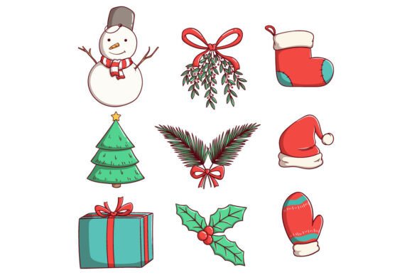 Christmas Doodle Elements: A Festive Graphic Design Asset for Branding