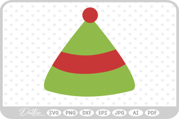 Christmas Elf Hat SVG PNG DXF: A Festive Illustration for Real Craft Projects