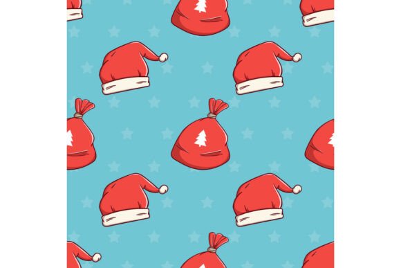 Christmas Hat and Gifts Seamless Pattern for Crafters