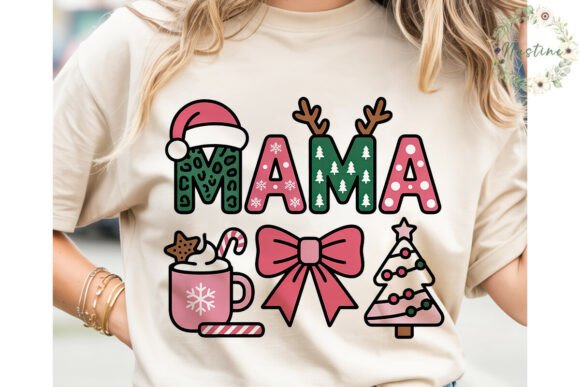 Christmas Mama Festive PNG Clipart: A Vibrant Graphic Design Asset for Seasonal Branding