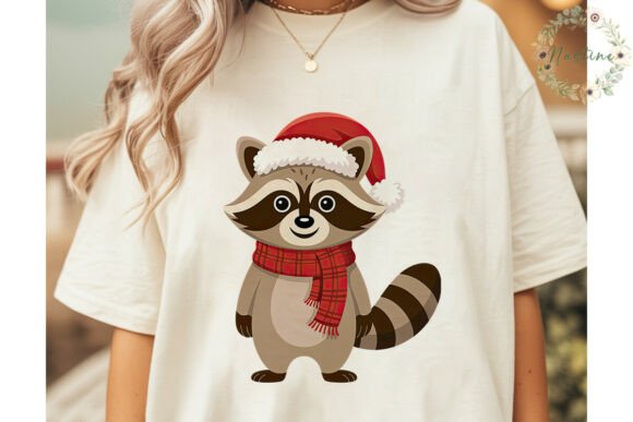 Christmas Raccoon Holiday PNG Clipart: A Festive Illustration for Content Creators