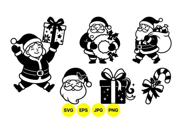 Christmas Santa Clipart Collection: Festive Illustrations for Local Business Branding