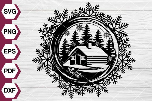 Christmas Scene SVG EP611: A Festive Graphic Design Asset for Modern Marketing