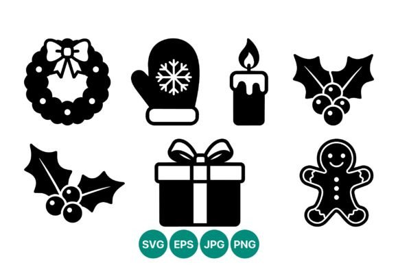 Christmas Wreath Mitten Candle Gift Illustrations: A Designer’s Perspective