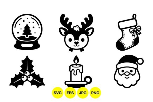 Cute Black Christmas Clipart Set: A Designer’s Practical Take