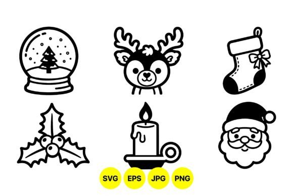 Cute Christmas Icon Clipart Set Review for Embroidery Projects