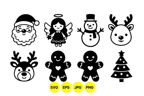 Cute Christmas SVG Icon Set: A Practical Graphic Design Asset for Illustrations and Merch