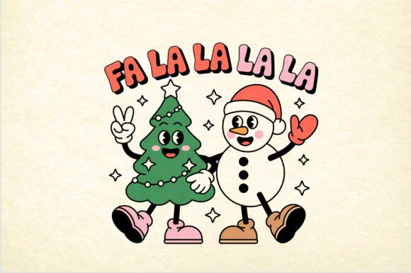 Fa La La Christmas Retro Cartoon: A Design Asset That Delivers Festive Flair