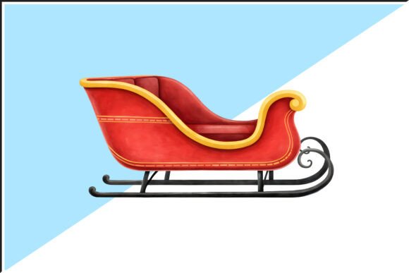 Festive Christmas Red Sleigh PNG: A Versatile Illustration for Holiday Branding