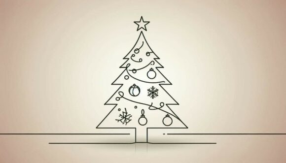 Festive Christmas Tree Illustrations for Small Business Branding