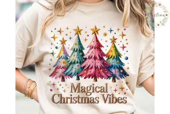 Magical Christmas Trees PNG Clipart: A Festive Illustration Asset for Local Business Branding