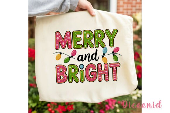 Merry Bright Christmas Lights PNG: A Festive Illustration for Local Business Branding