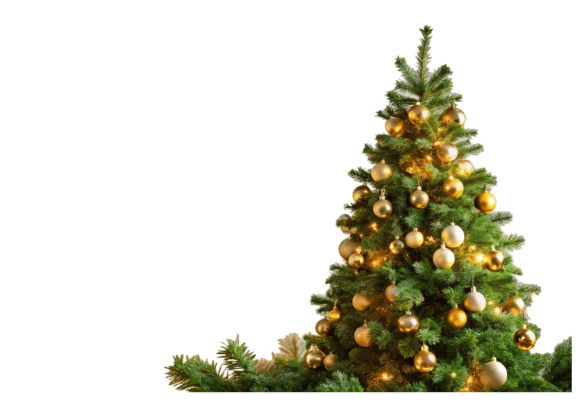 Merry Christmas Green Tree Icon Isolated for Local Business Branding