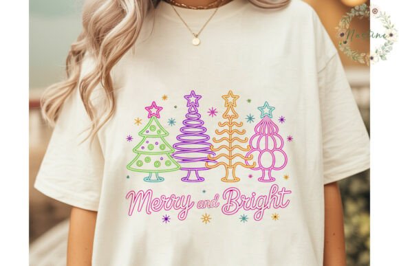 Neon Christmas Trees Sublimation Design: A Vibrant Illustration for Content Creators