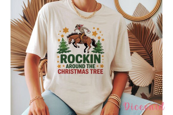 Rockin Cowboy Christmas PNG Clipart for Local Business Branding