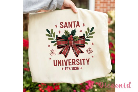Santa University Christmas PNG Clipart: A Festive Graphic Design Asset for Local Business Branding