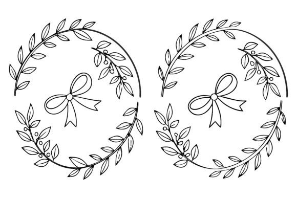 Wreath Christmas Line Art Svg Bundle: A Festive Graphic Design Asset for Marketers